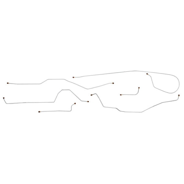 1958-59 Chevrolet GMC Truck 2wd & 4wd Std. Cab Longbed Manual Drum Brake Line Kit 6pc, OE Steel