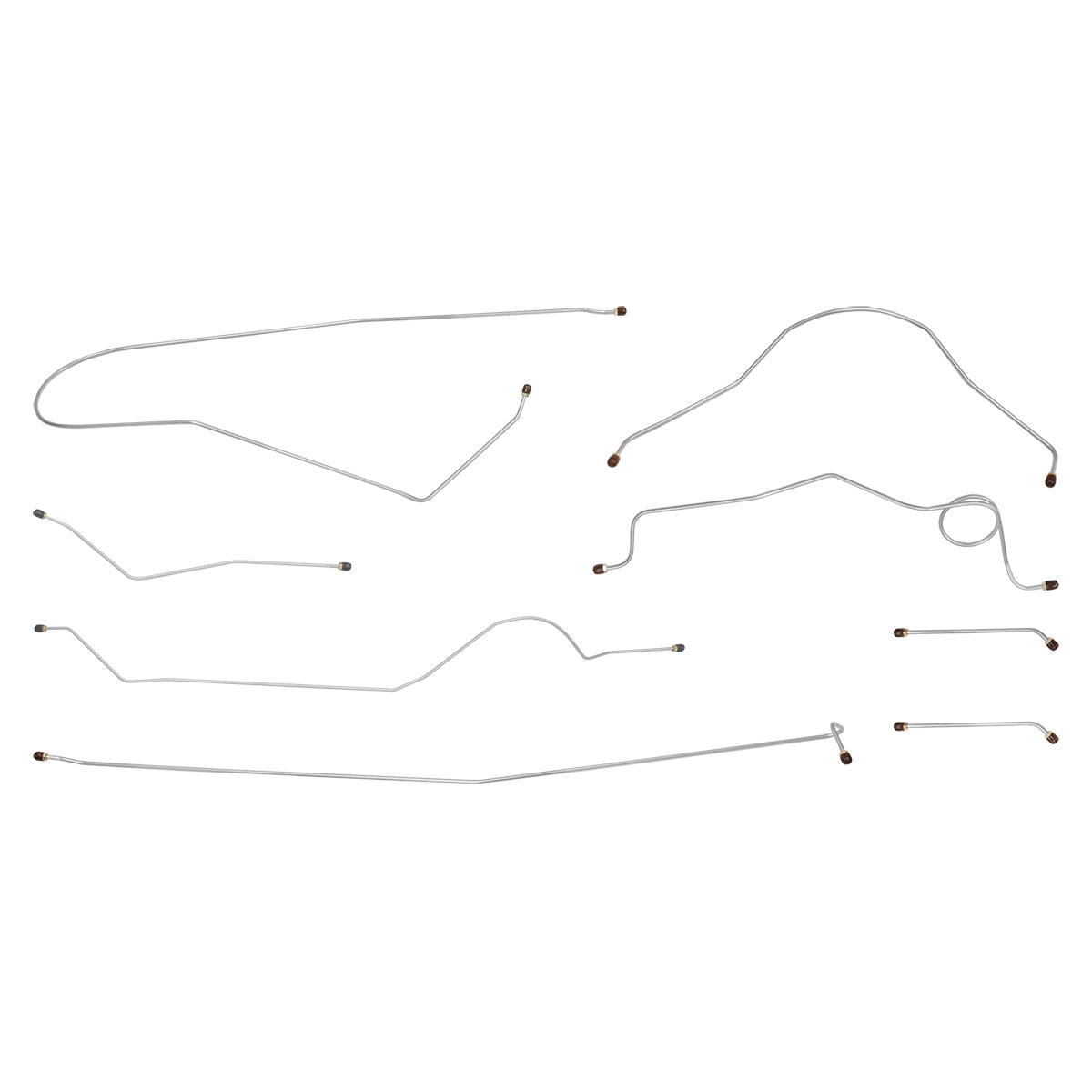 1960-62 Chevrolet GMC Truck 2wd & 4wd 1/2-Ton Std. Cab Longbed Power Drum Brake Line Kit 8pc, OE Steel