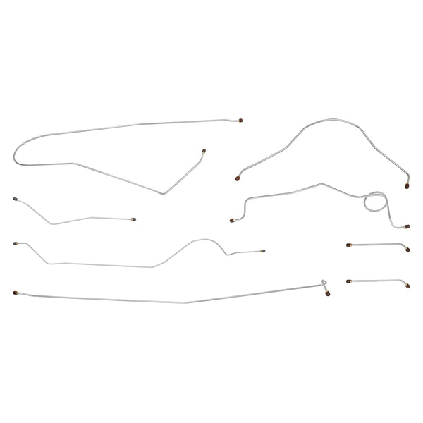 1960-62 Chevrolet GMC Truck 2wd & 4wd 1/2-Ton Std. Cab Longbed Power Drum Brake Line Kit 8pc, OE Steel