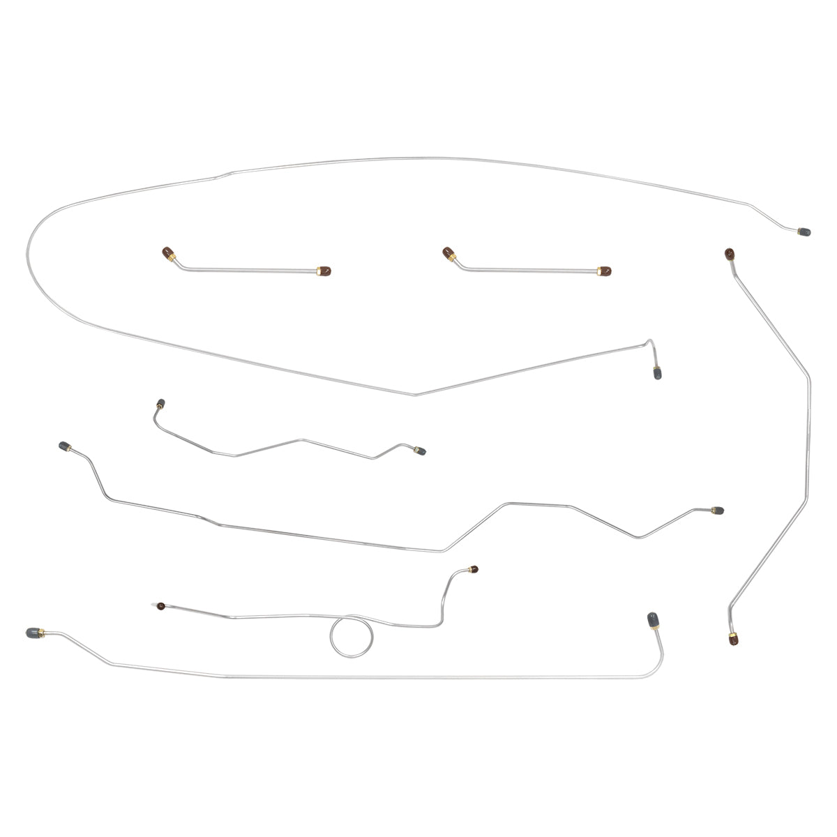 1963 Chevrolet GMC Truck 2WD 1/2-Ton Std. Cab Shortbed Manual Drum Brake Line Kit 8pc, OE Steel