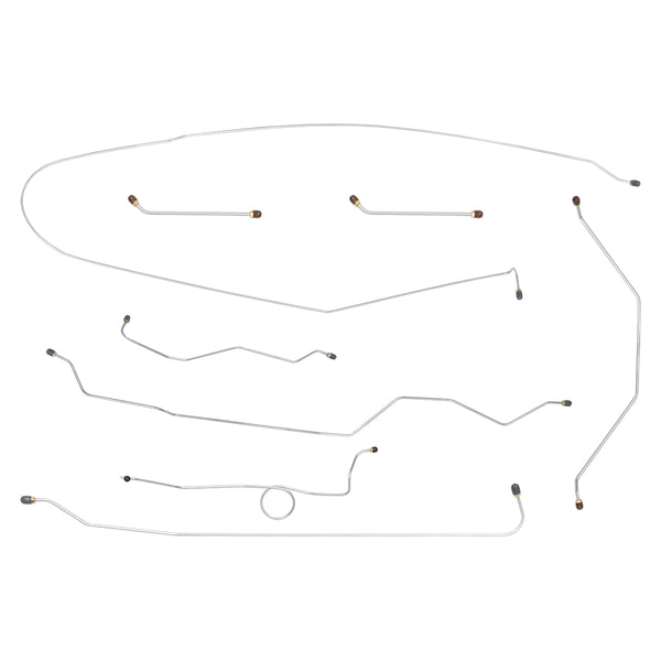1963 Chevrolet GMC Truck 2WD 1/2-Ton Std. Cab Shortbed Manual Drum Brake Line Kit 8pc, OE Steel