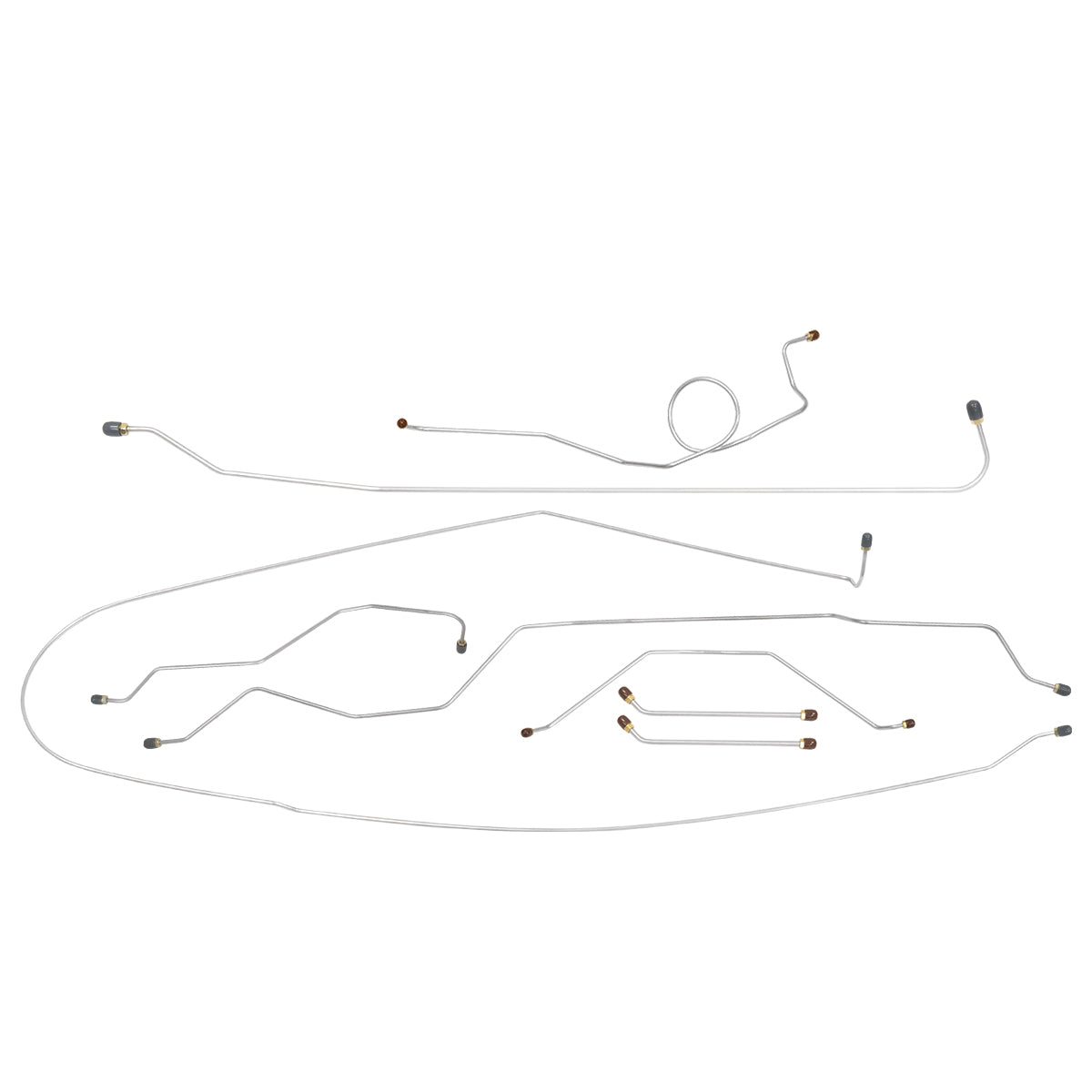 1963 Chevrolet GMC Truck 2WD 1/2-Ton Std. Cab Shortbed Power Drum Brake Line Kit 8pc, OE Steel