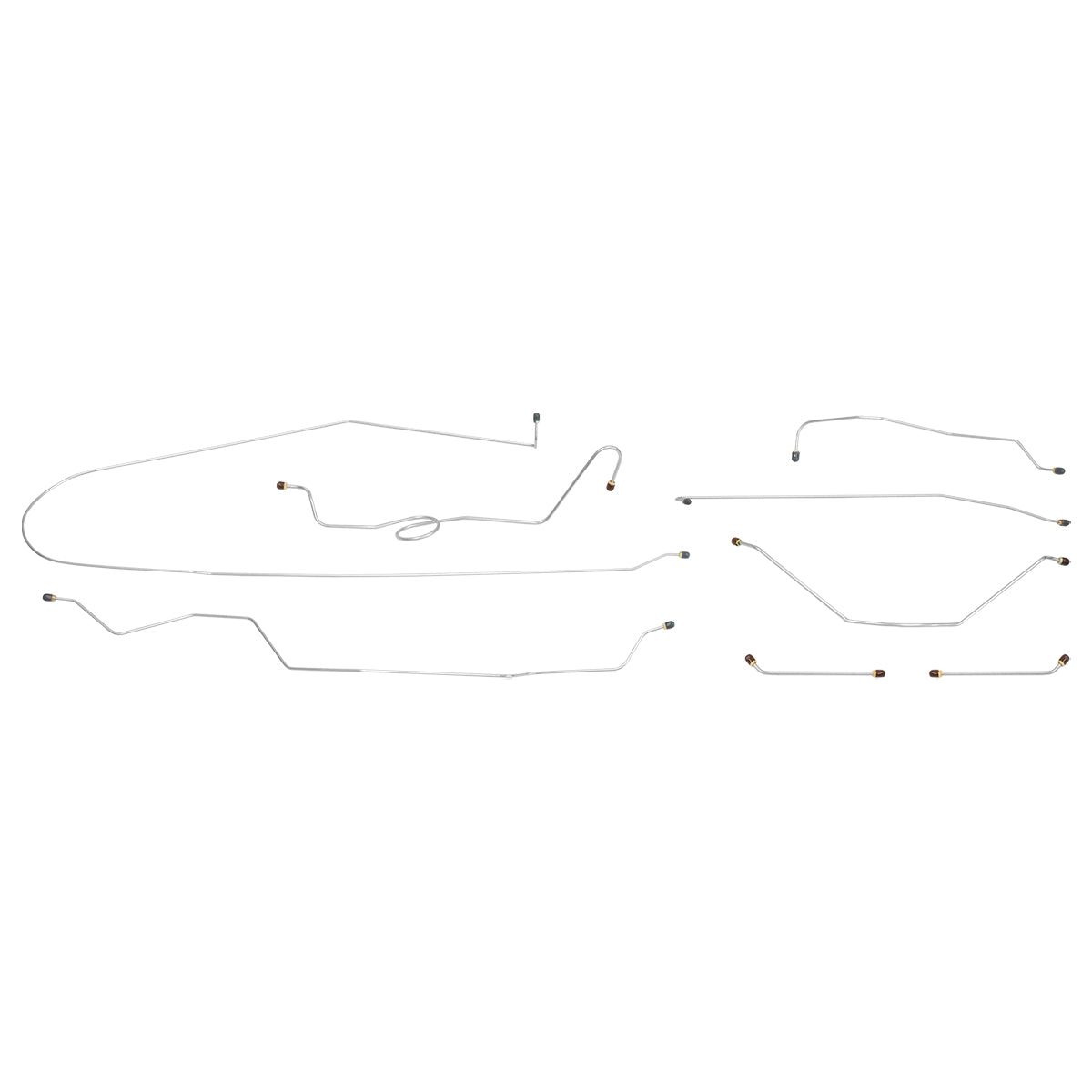 1963 Chevrolet GMC Truck 2wd Manual Drum Brake Line Kit 8pc, 1/2 ton, Longbed 8pc OE Steel
