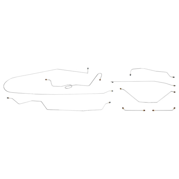 1963 Chevrolet GMC Truck 2wd Manual Drum Brake Line Kit 8pc, 1/2 ton, Longbed 8pc OE Steel