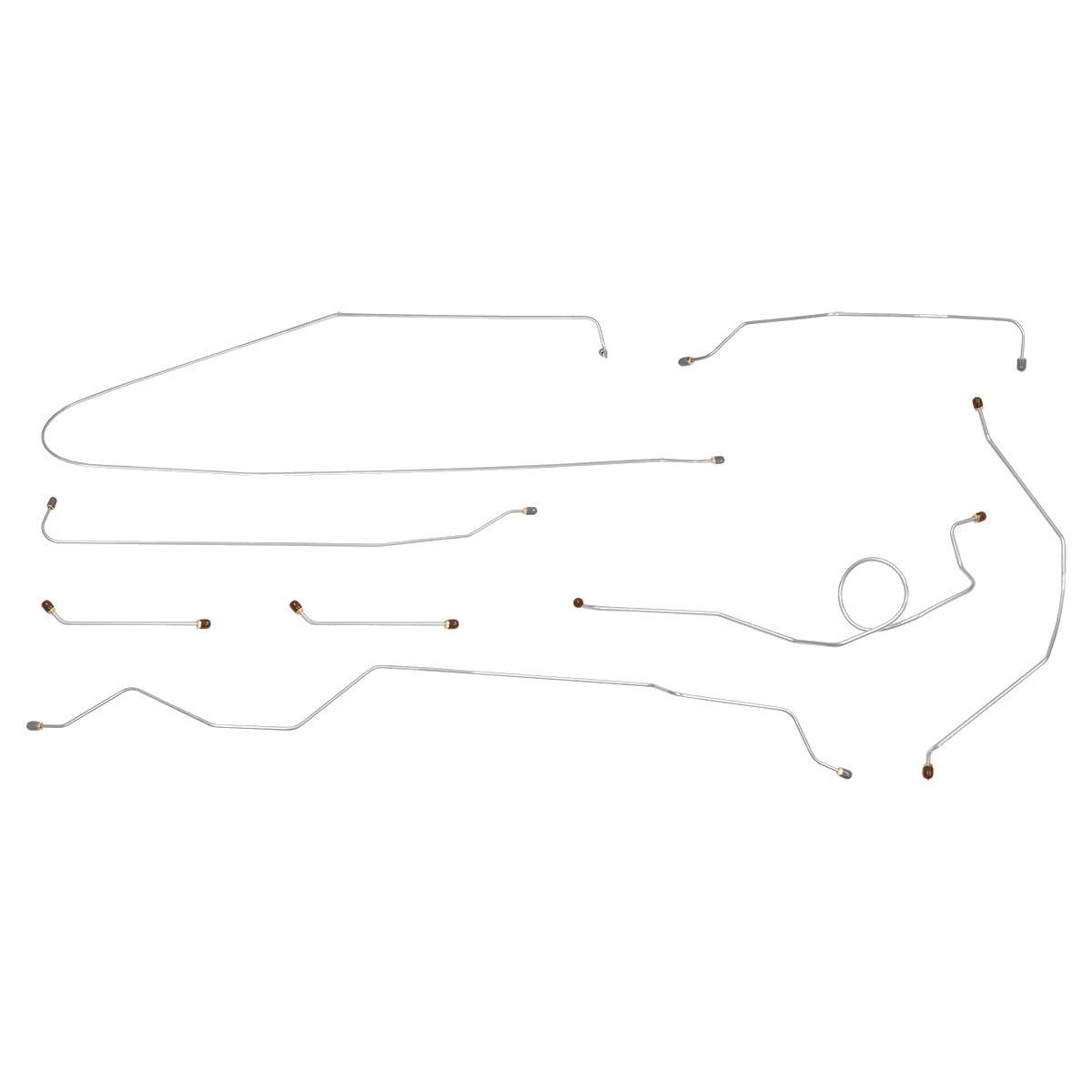 1964 Chevrolet GMC Truck 2WD 1/2-Ton Std. Cab Shortbed Power Drum Brake Line Kit 8pc, OE Steel