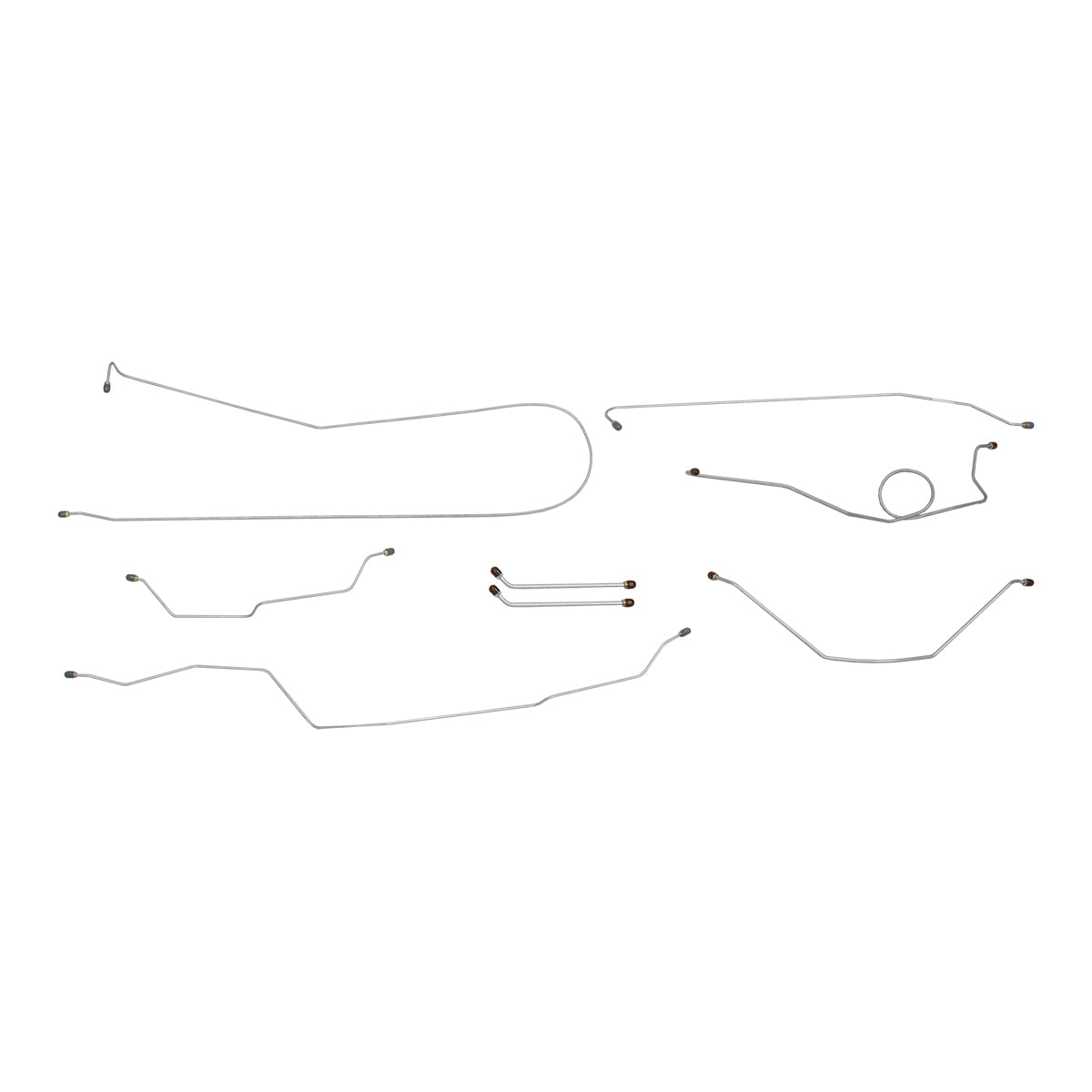 1965 Chevrolet GMC Truck 2WD 1/2-Ton Std. Cab Shortbed Power Drum Brake Line Kit 8pc, OE Steel