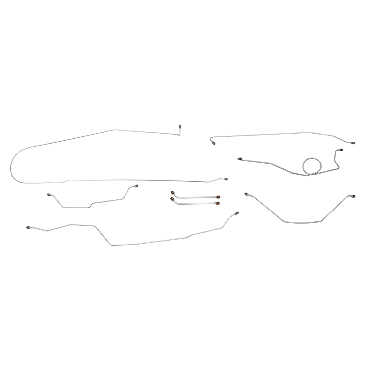 1965 Chevrolet GMC Truck 2WD 1/2-Ton Std. Cab Longbed Power Drum Complet Brake Line Kit 8pc, OE Steel