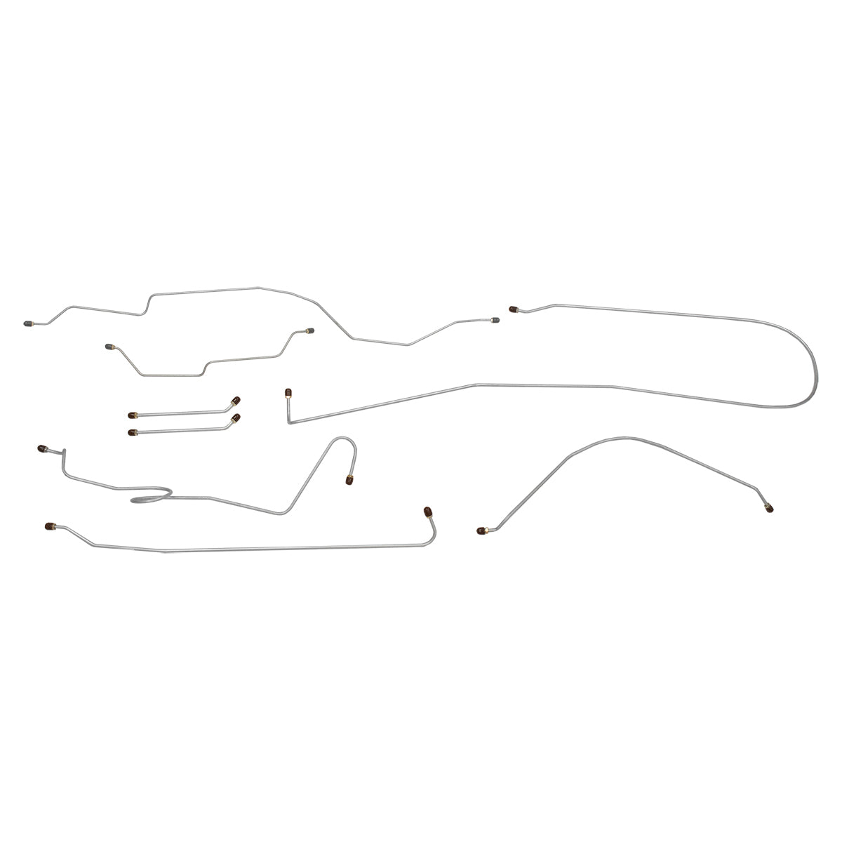 1966 Chevrolet GMC Truck 2wd Manual Drum Brake Line Kit 8pc, 1/2 ton, Shortbed, OE Steel