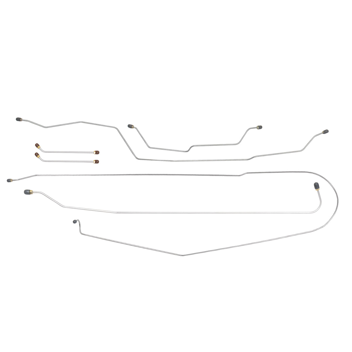 1966 Chevrolet GMC 1/2 Ton Suburban 2wd Complete Manual Drum Brake Line Kit 8pc, OE Steel
