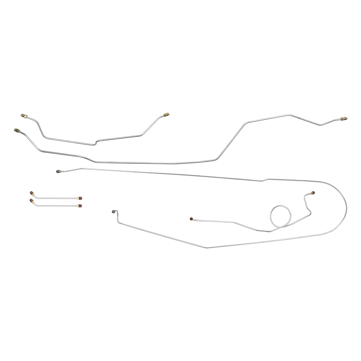 1966 Chevrolet GMC 1/2 Ton Suburban 2wd Complete Power Drum Brake Line Kit 8pc, OE Steel