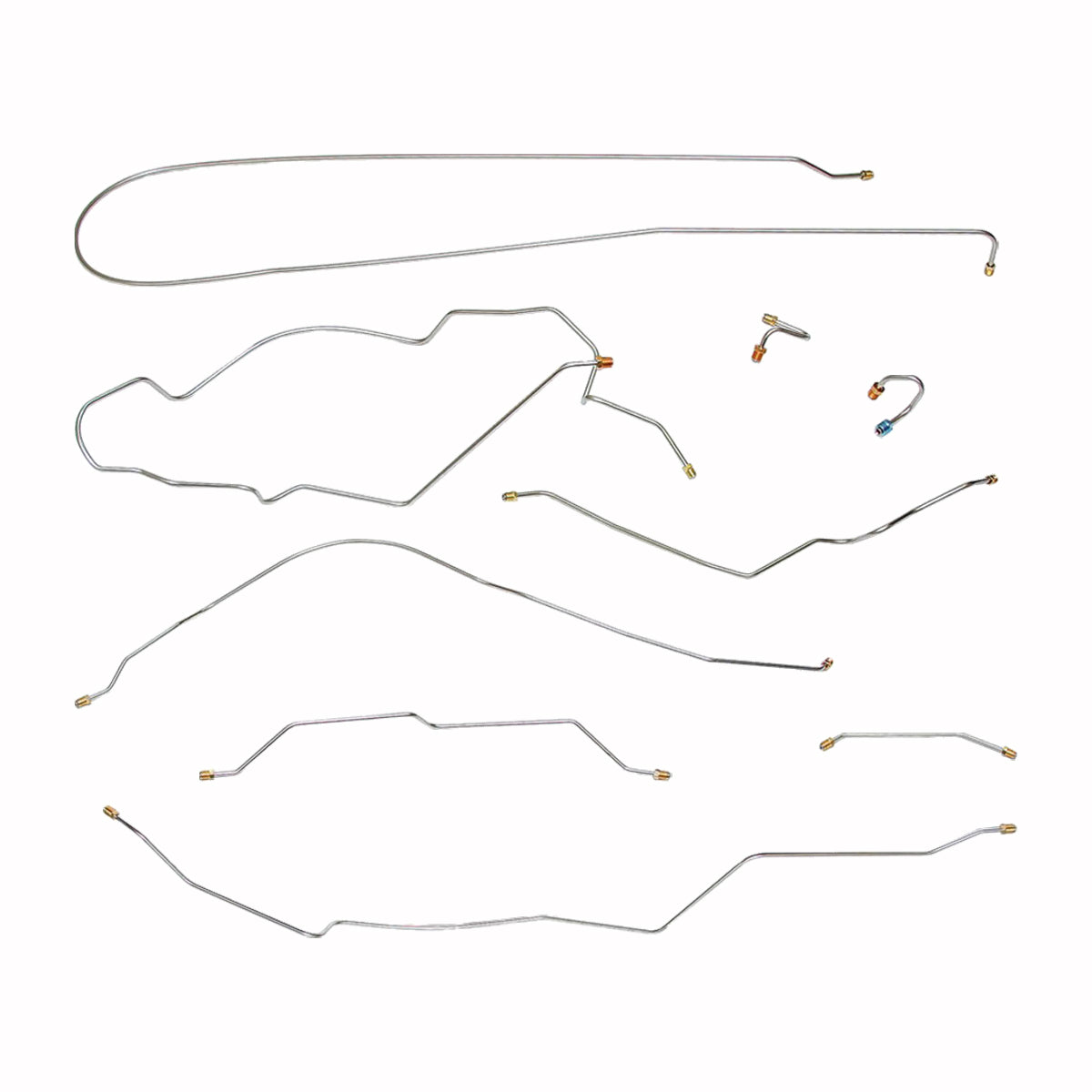 1967 Chevrolet/GMC Truck 2wd Complete Manual Drum Brake Line Kit 9pc, 1/2 ton, Leaf Rear, Shortbed, OEM