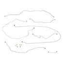 1967 Chevrolet GMC Truck 2wd Complete Power Drum Brake Line Kit 9pc, 3/4 ton, Leaf Rear, Short Bed, OE Steel