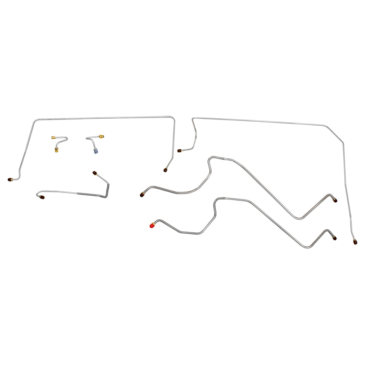 1967-1969 Chevrolet GMC Truck 4wd 1/2-3/4 Ton Manual Drum Front Brake Line Kit 6pc, OE Steel