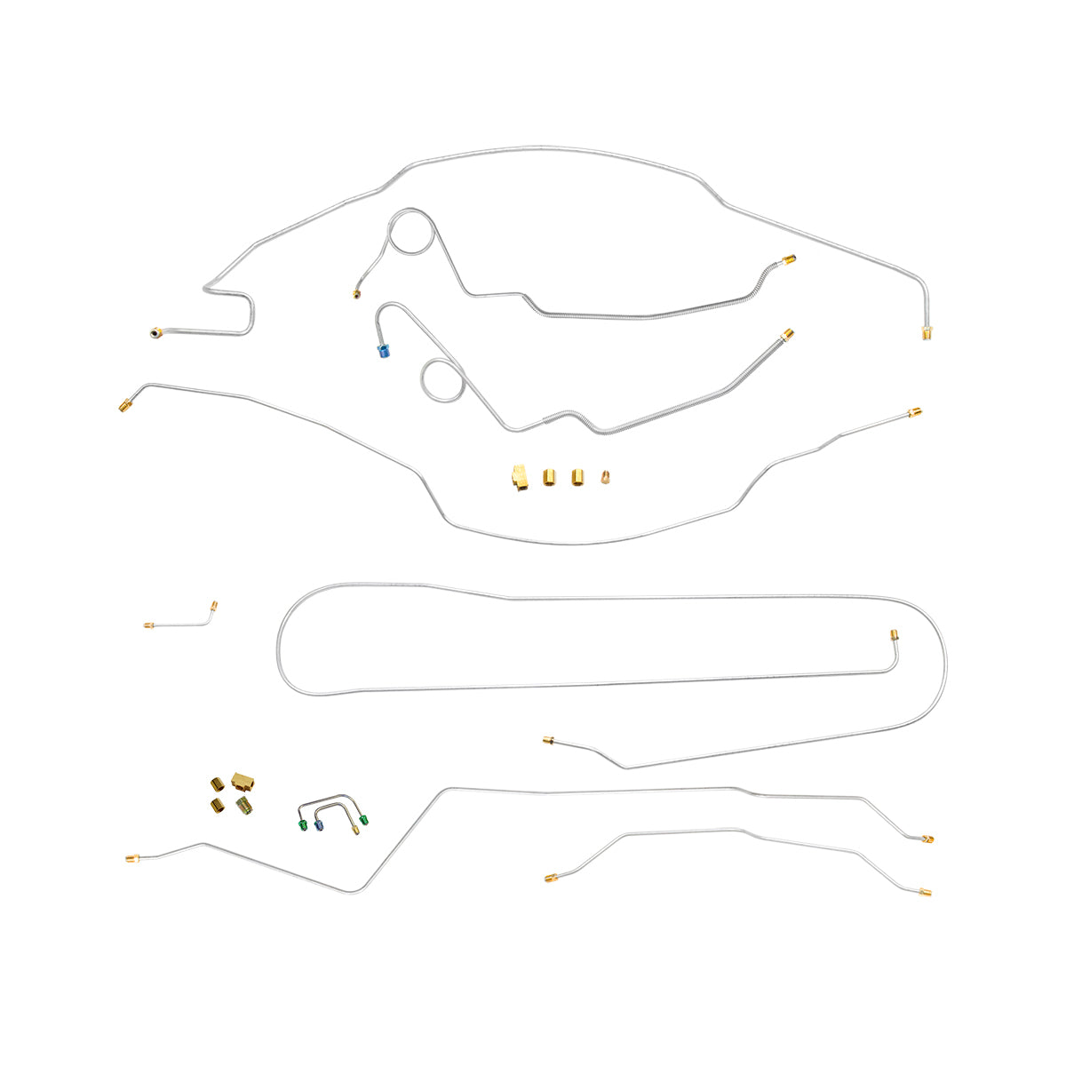 1967 Chevrolet/GMC Suburban 2WD 1/2-Ton Power Disc Conversion Brake Line Kit 10pc (Designed to be used w/71-72 Prop Valve), OE Steel