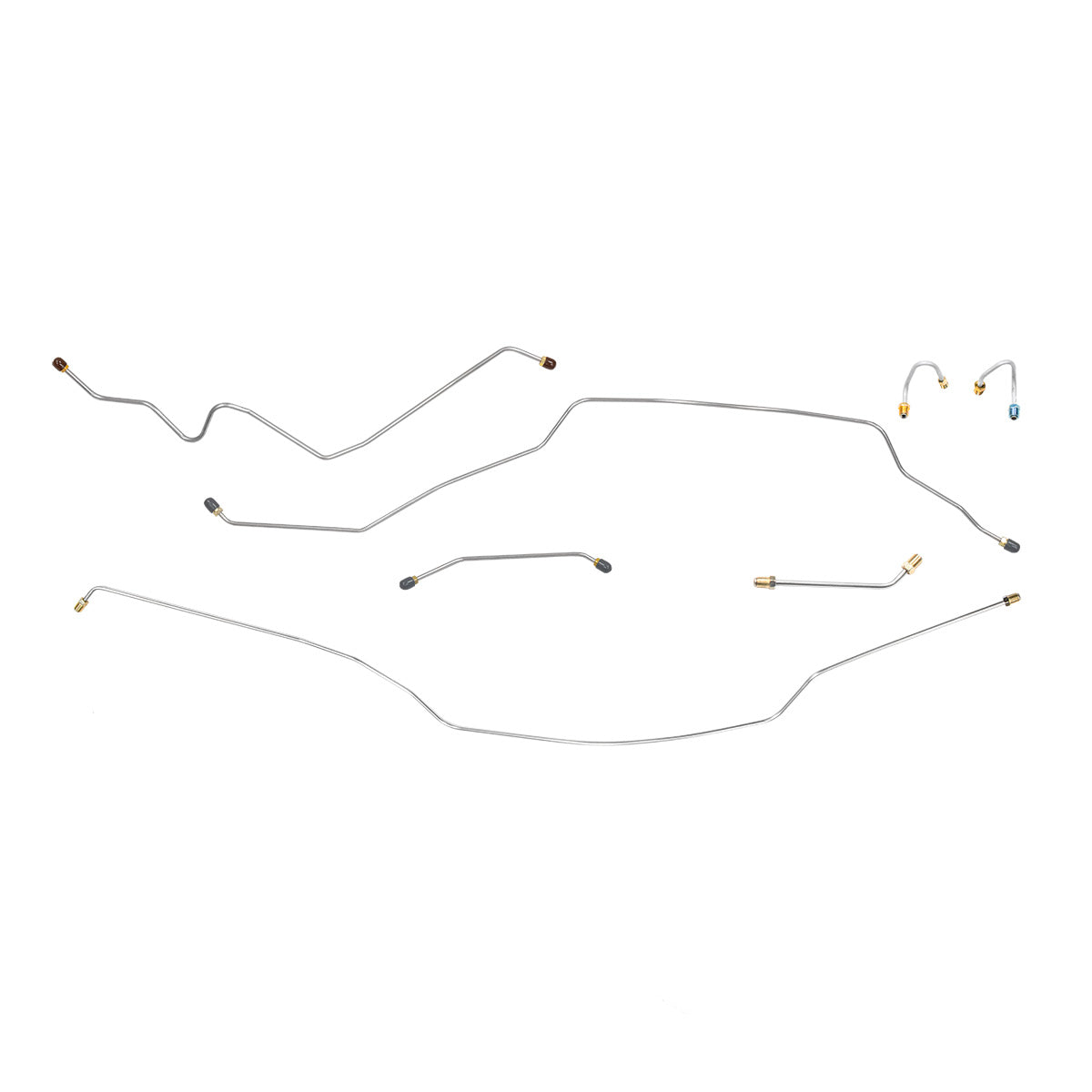 1969 Chevrolet Blazer GMC Jimmy 2wd Complete Power Drum Brake Line Kit 9pc, OE Steel