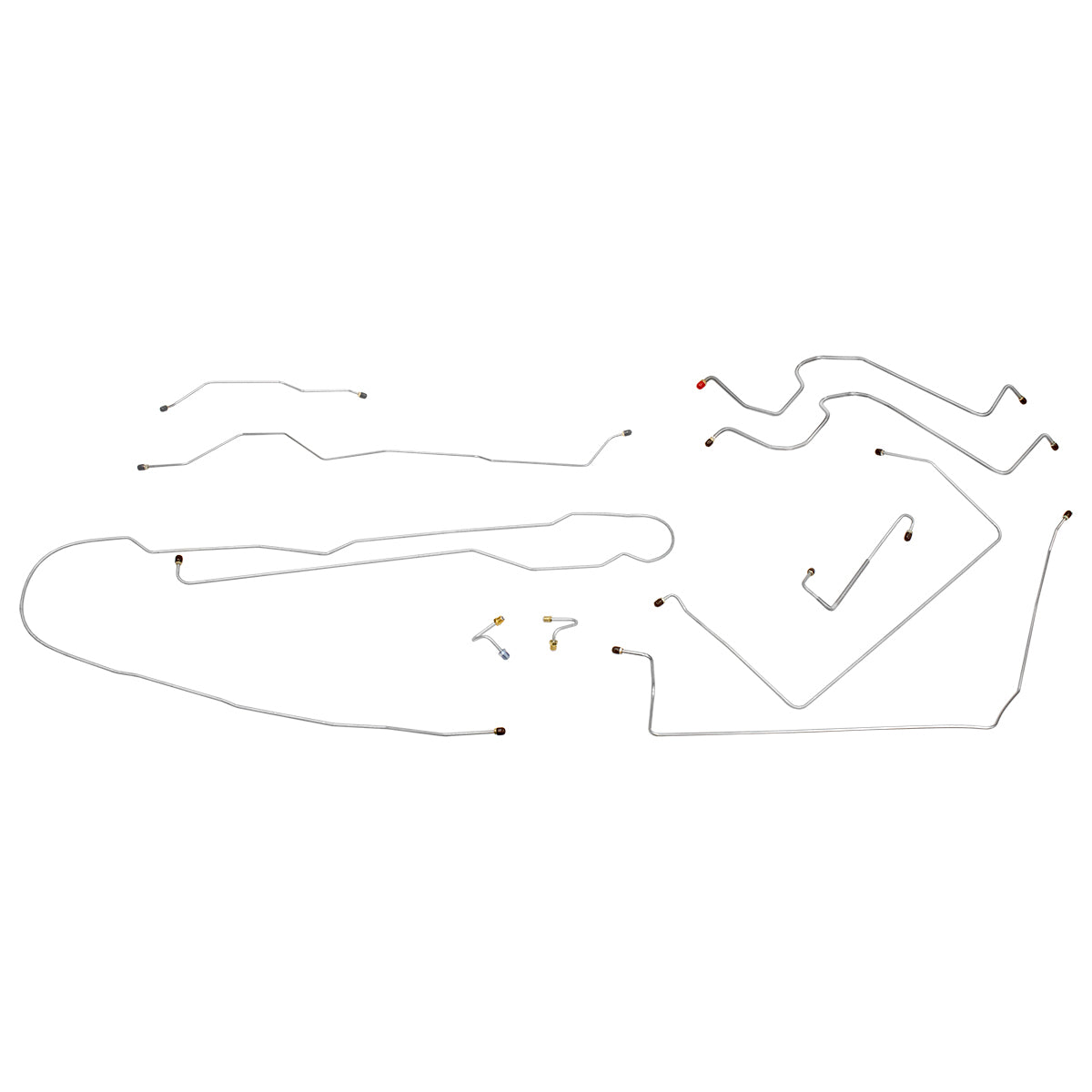 1970 Chevrolet GMC Truck 4wd Complete Manual Drum Brake Line Kit 9pc, 1/2 ton, Long Bed, 10pc OE Steel