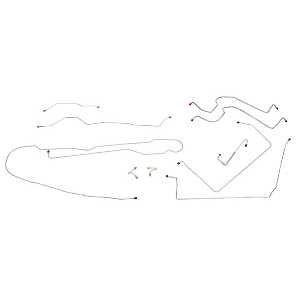 1970 Chevrolet GMC Truck 4wd Complete Manual Drum Brake Line Kit 9pc, 1/2 ton, Long Bed, 10pc OE Steel
