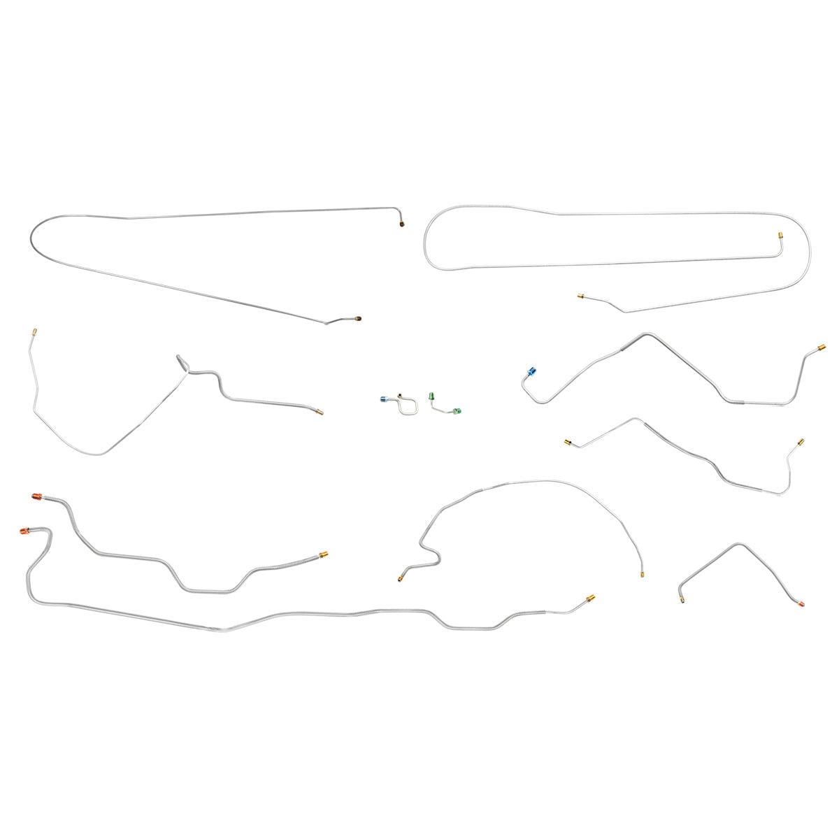 1971 Chevrolet GMC Truck 2WD 1/2-Ton Short Bed Coil Rear Power Disc Complete Brake Line Kit 10pc, OE Steel