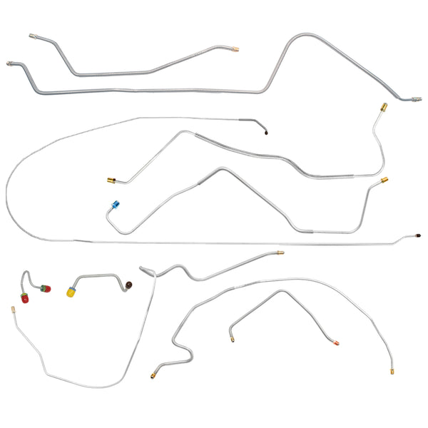 1971 Chevrolet/GMC Longhorn/Custom Camper 2WD 3/4-Ton w/Leaf Rear Power Disc Brake Line Kit 10pc, OE Steel