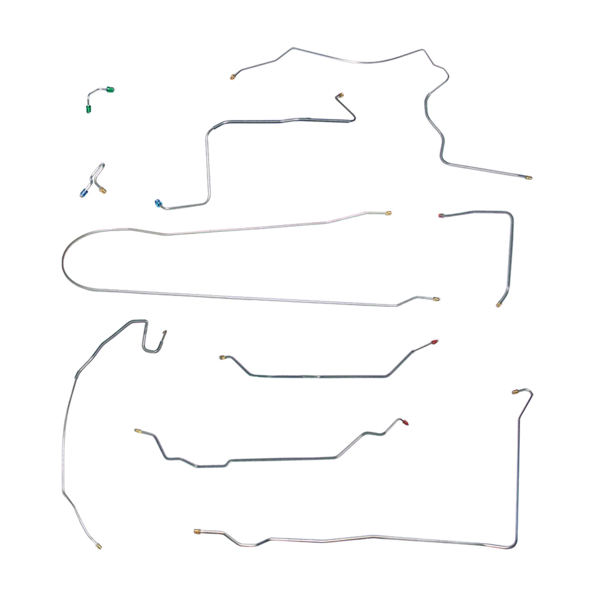 1972 Chevrolet GMC Truck 4WD 3/4-Ton Short Bed Complete Power Disc Brake Line Kit 10pc, OE Steel