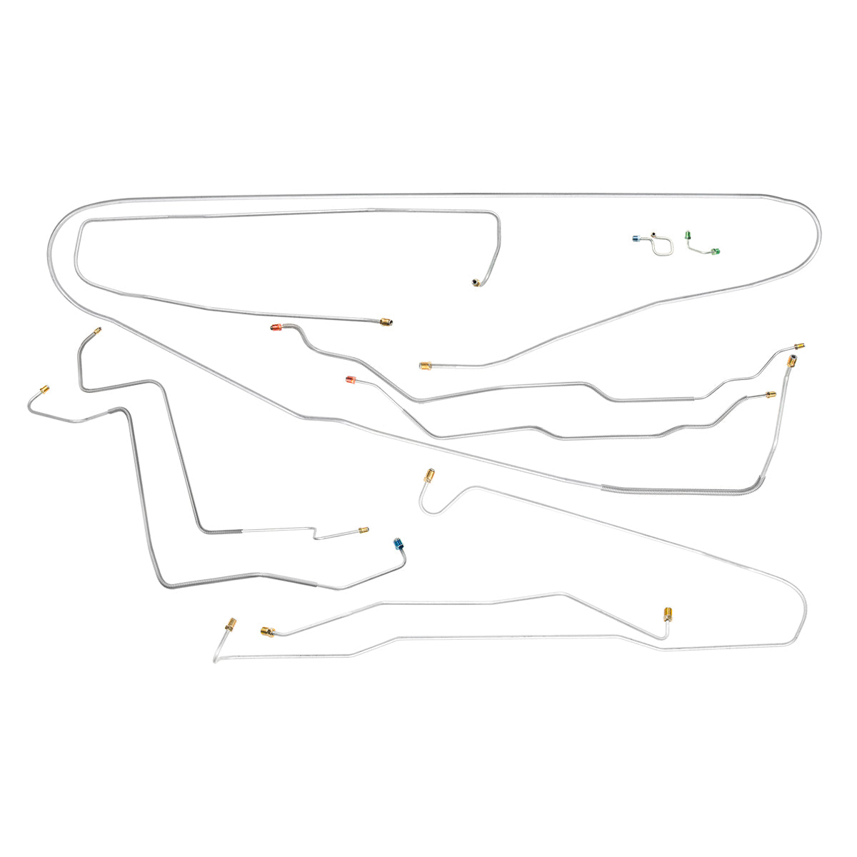 1972 Chevrolet GMC Blazer Jimmy 4WD Power Disc Brake Line Kit 10pc, OE Steel