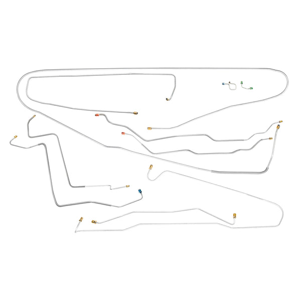1972 Chevrolet GMC Blazer Jimmy 4WD Power Disc Brake Line Kit 10pc, OE Steel
