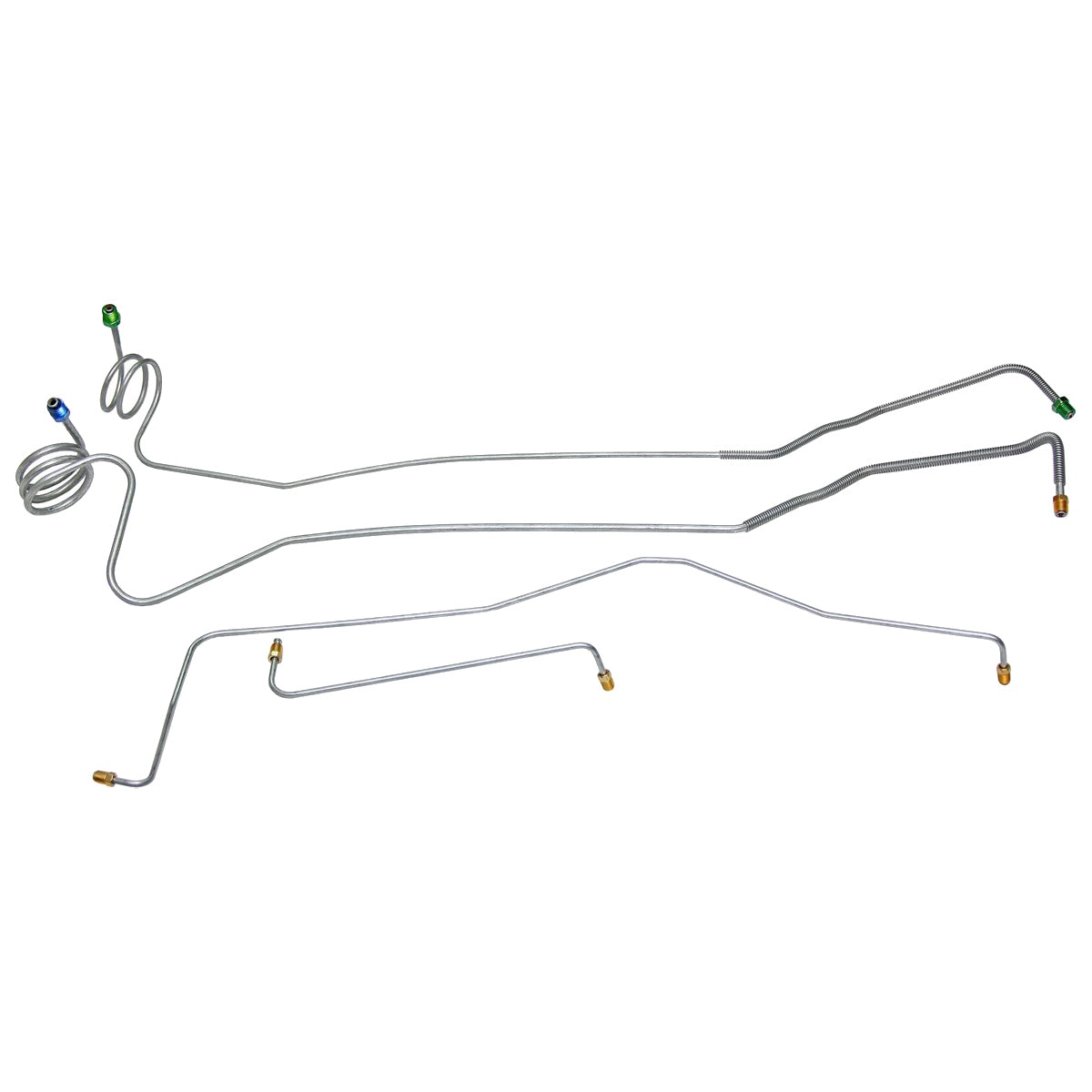 1973-80 Chevrolet GMC Truck 2WD 1/2-Ton Power Disc Front Brake Line Kit 4pc, OE Steel