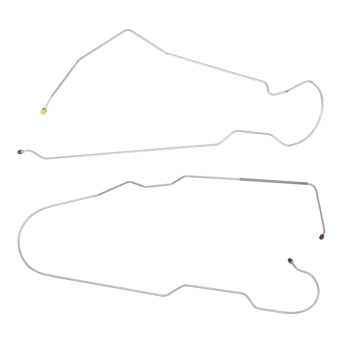 1973-80 Chevrolet GMC Truck 2WD 1/2, 3/4-Ton Std. Cab Longbed 1/4" Front to Rear Brake Line Kit 2pc, OE Steel