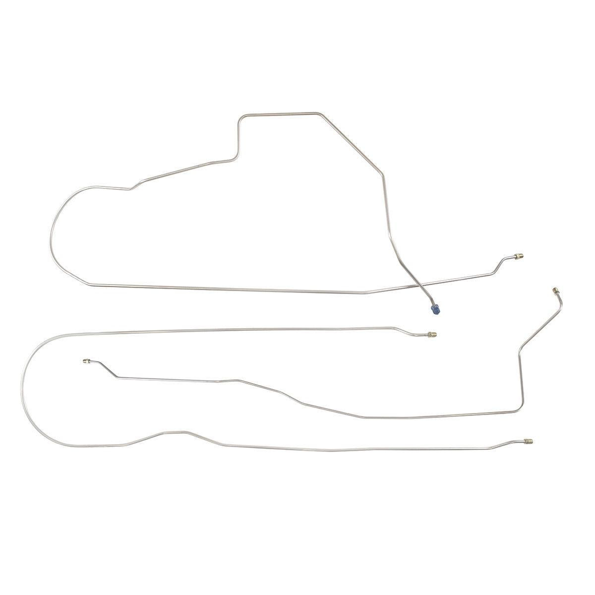 1973-80 Chevrolet/GMC Truck 2WD 3/4-Ton Crew Cab Long/Shortbed 1/4" Front to Rear Brake Lines 3pc, OE Steel