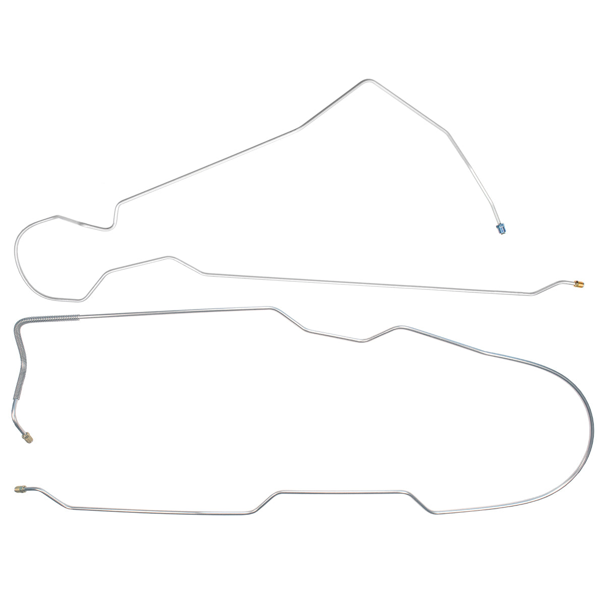 1973-1980 Chevrolet GMC Truck 4wd 1/2-3/4 Ton Shortbed Front to Rear Brake Line 2pc, OE Steel