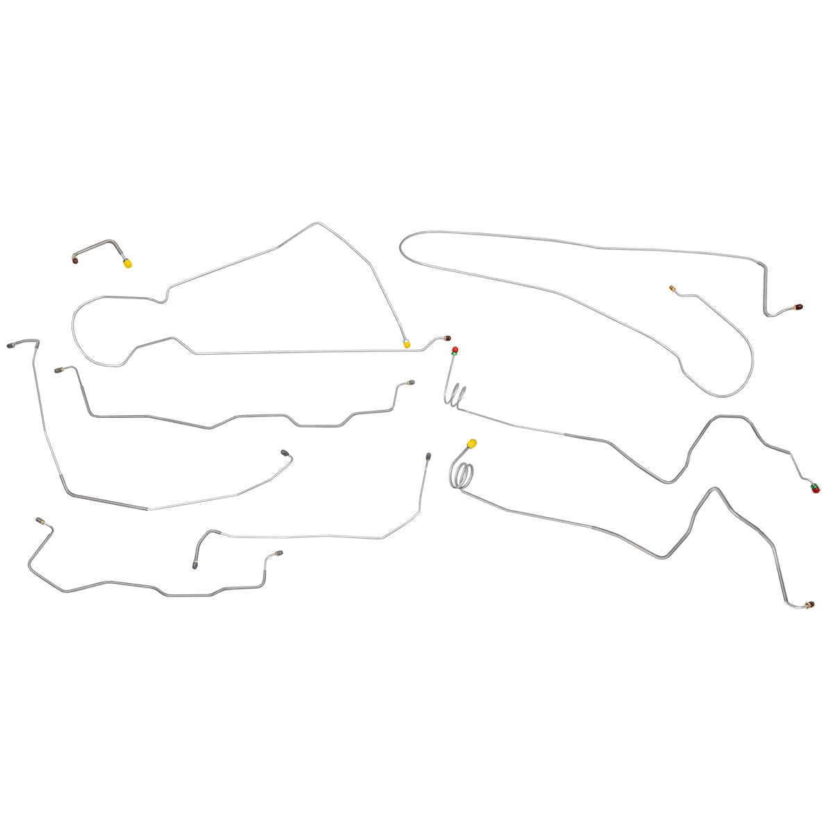 1981-92 Chevrolet GMC Truck 4WD 1-Ton Crew Cab Longbed Dually Power Disc Brake Line Kit 9pc, OE Steel