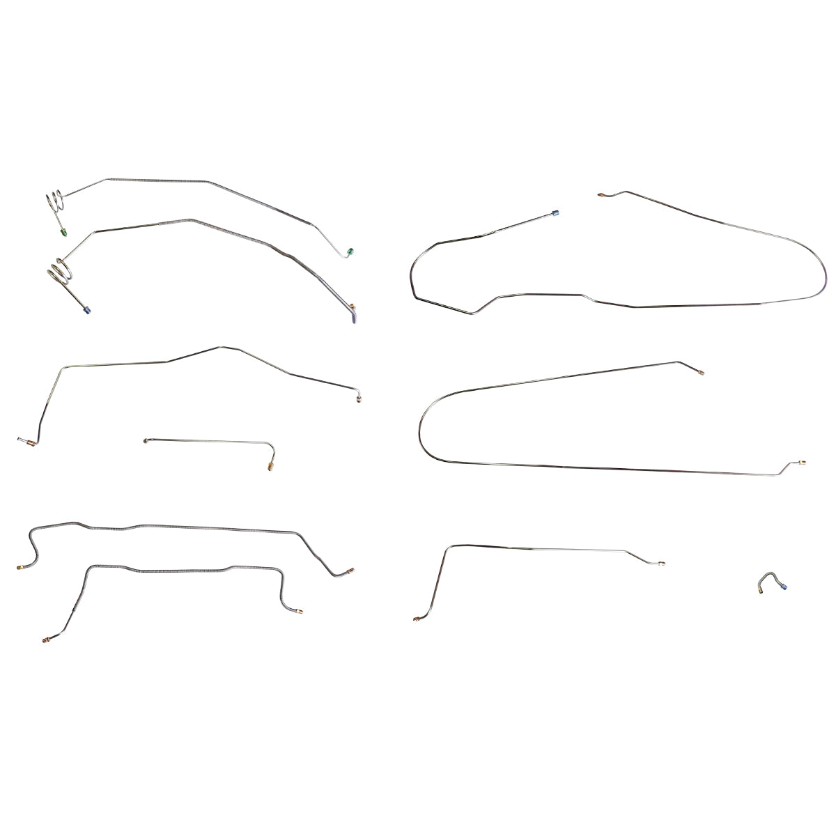 1981-92 Chevrolet/GMC Truck 2wd Power Disc Full Brake Line Kit 9pc, 1 Ton Longbed Crew Single Rear Axle w/Load Valve, OE Steel