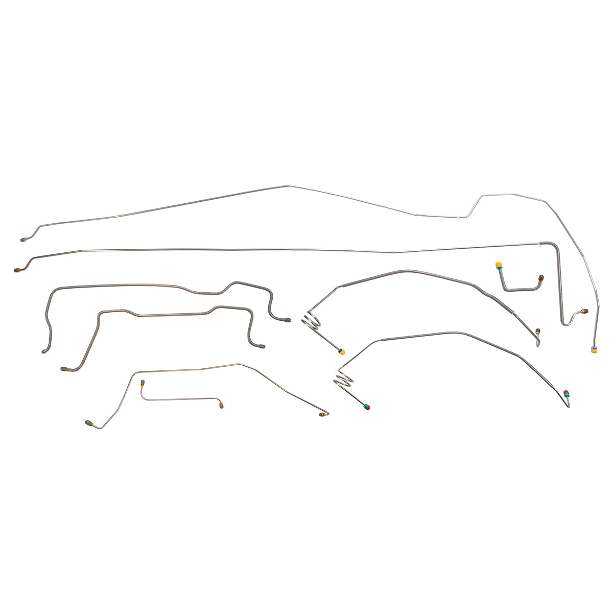 1981-92 Chevrolet/GMC Truck C30 2WD 1-Ton Regular Cab Longbed Dually w/Load Valve Power Disc Full Brake Line Set, OE Steel