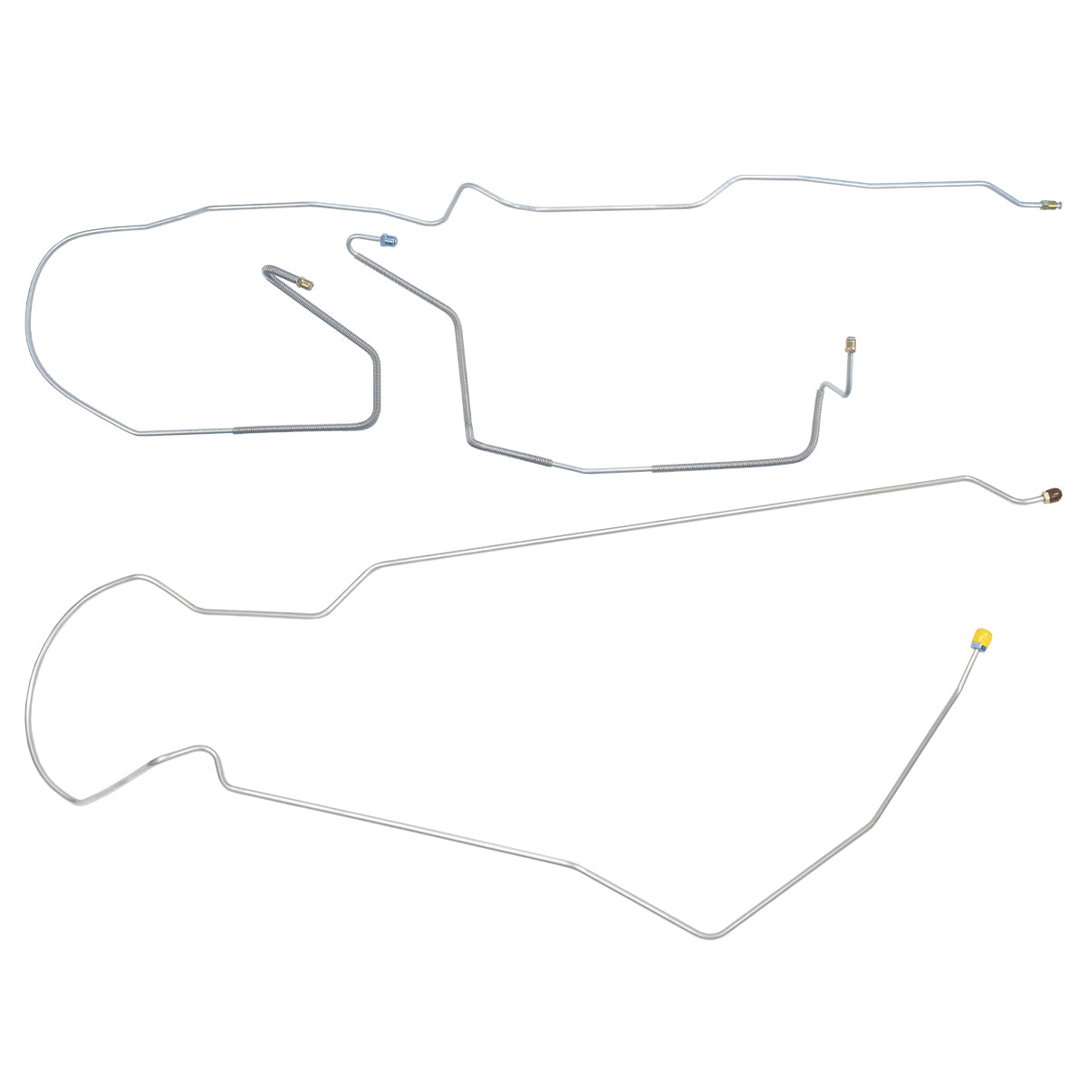 1981-87 Chevrolet/GMC Truck 2WD 3/4-Ton w/Valve Std. Cab Longbed 1/4" F to R Brake Lines 3pc, OE Steel
