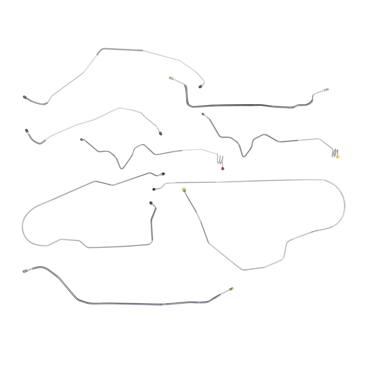 1981-89 Chevrolet/GMC Suburban 4WD 1/2-Ton Manual Disc Brake Line Kit 8pc, OE Steel