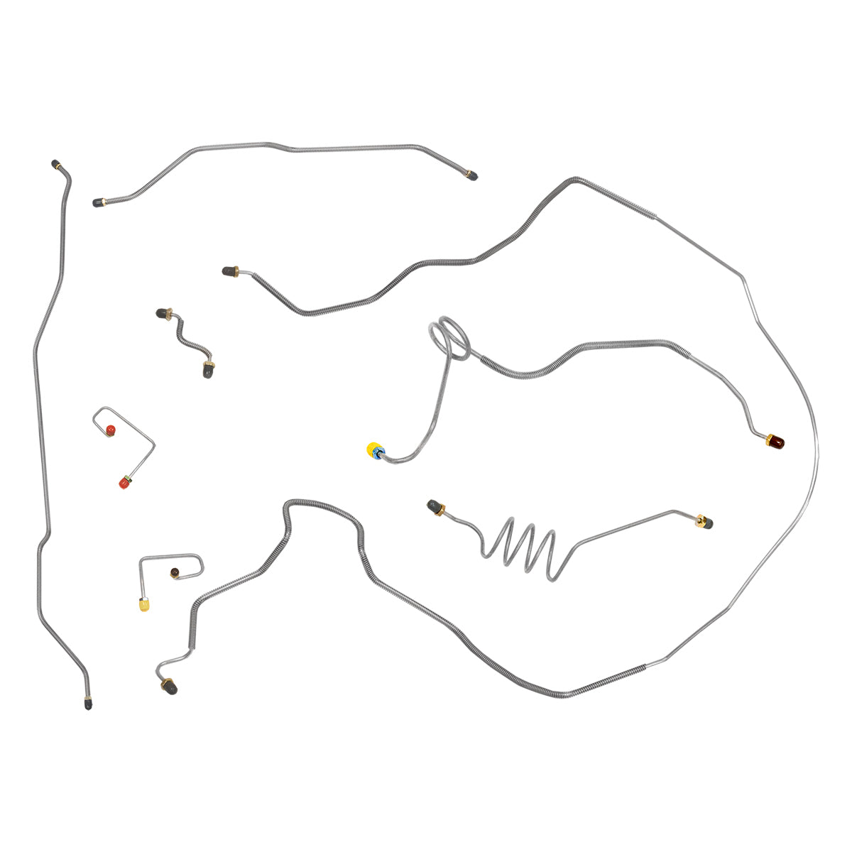 1982-88 Chevrolet GMC S10 S15 4WD Std. Cab Longbed Ext. Cab Shortbed Power Disc Brake Line Kit 8pc, OE Steel