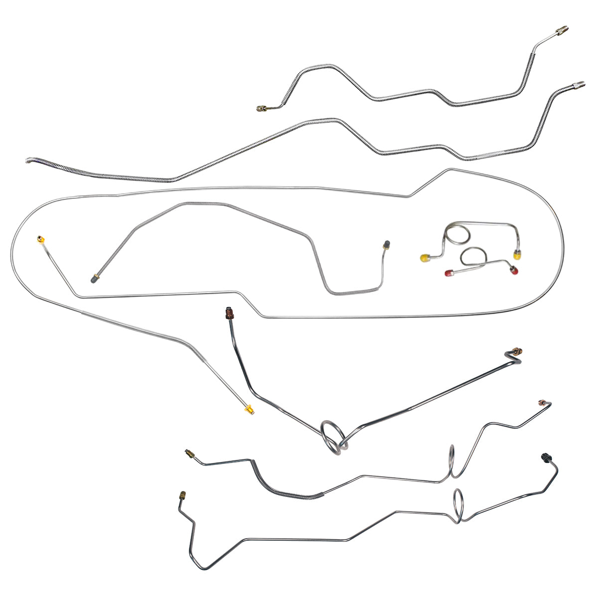 Late 1996-97 Chevrolet/GMC S10/Sonoma 2WD Ext. Cab Shortbed (Side of ABS) Power Disc Brake Line Kit 9pc, OE Steel