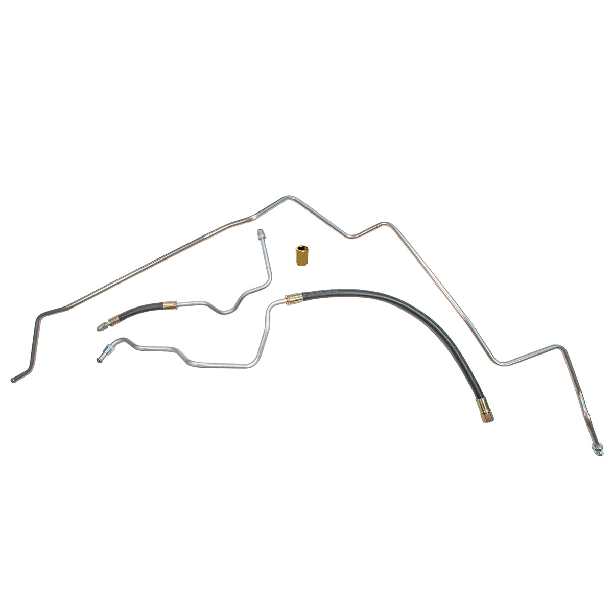 1981-87 Chevrolet GMC Truck 4WD Standard Cab 1/2, 3/4-Ton V8 FI w/Single Tank 3/8" Main Fuel Lines (w/Rubber Hose) 3pc, OE Steel