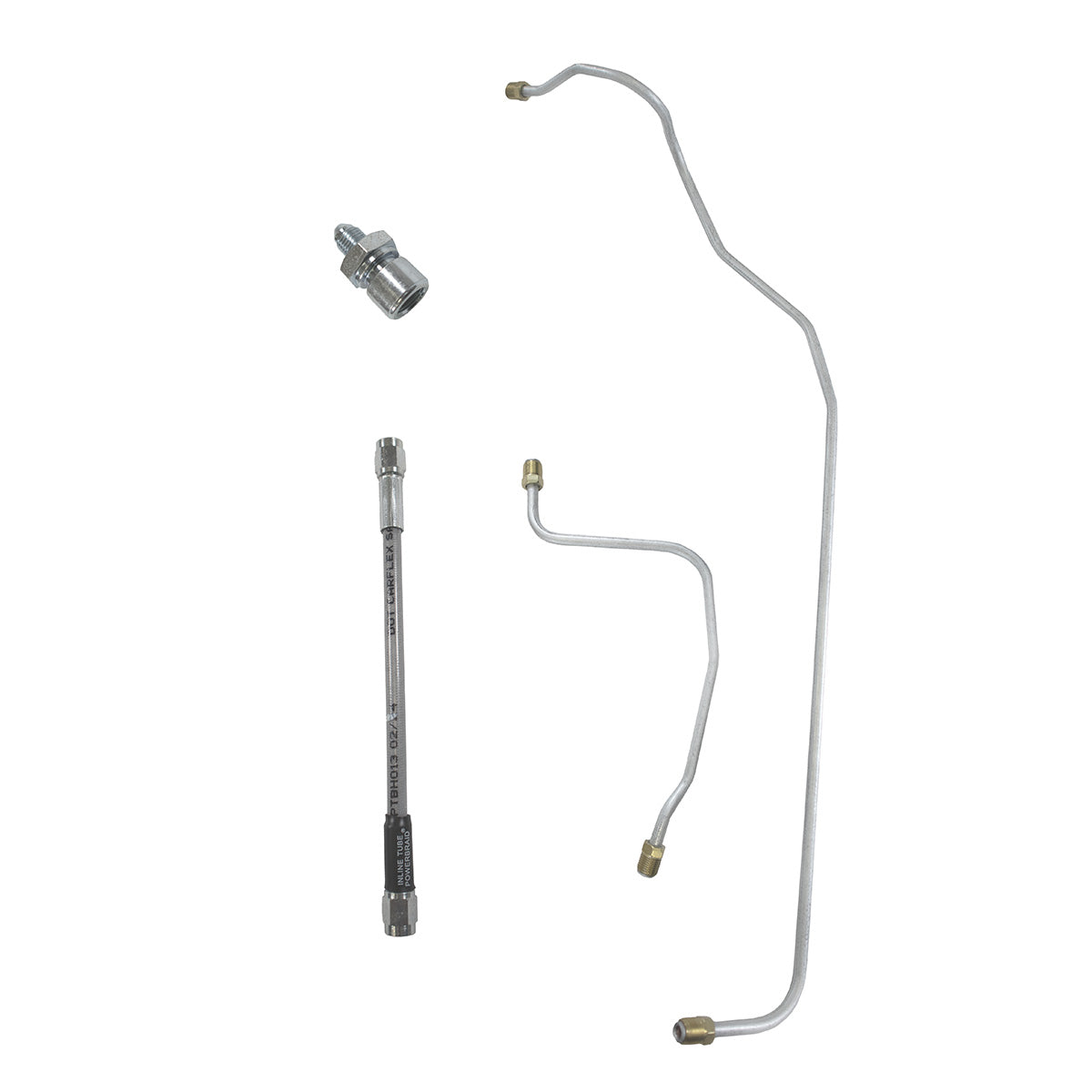 1960-62 Chevrolet GMC Truck 1/4" Hydraulic Clutch Lines With Stainless Hose 4pc, OE Steel