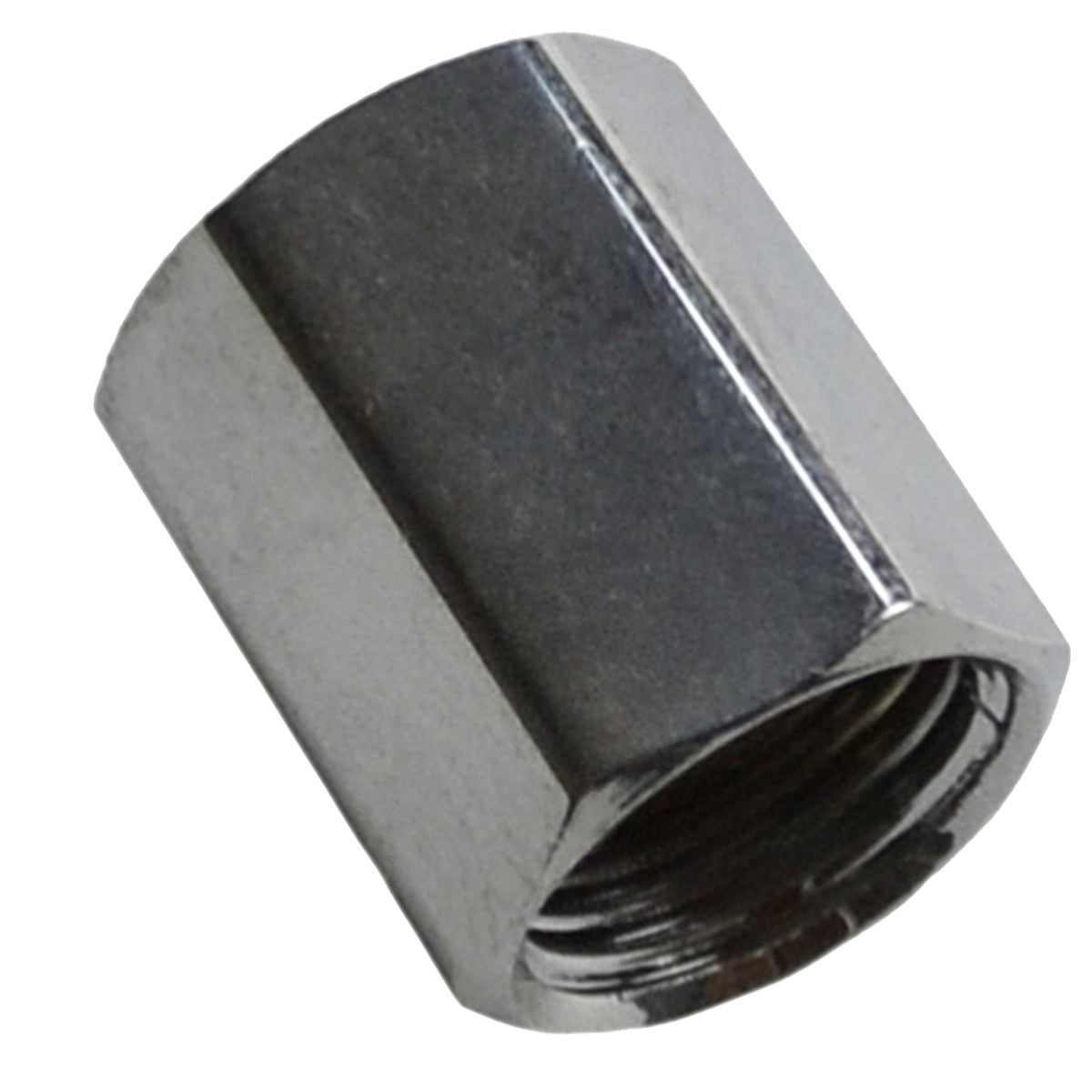 Chrome Brass Union, 7/16"-24 Female Thread Both Sides 1/4" Tube