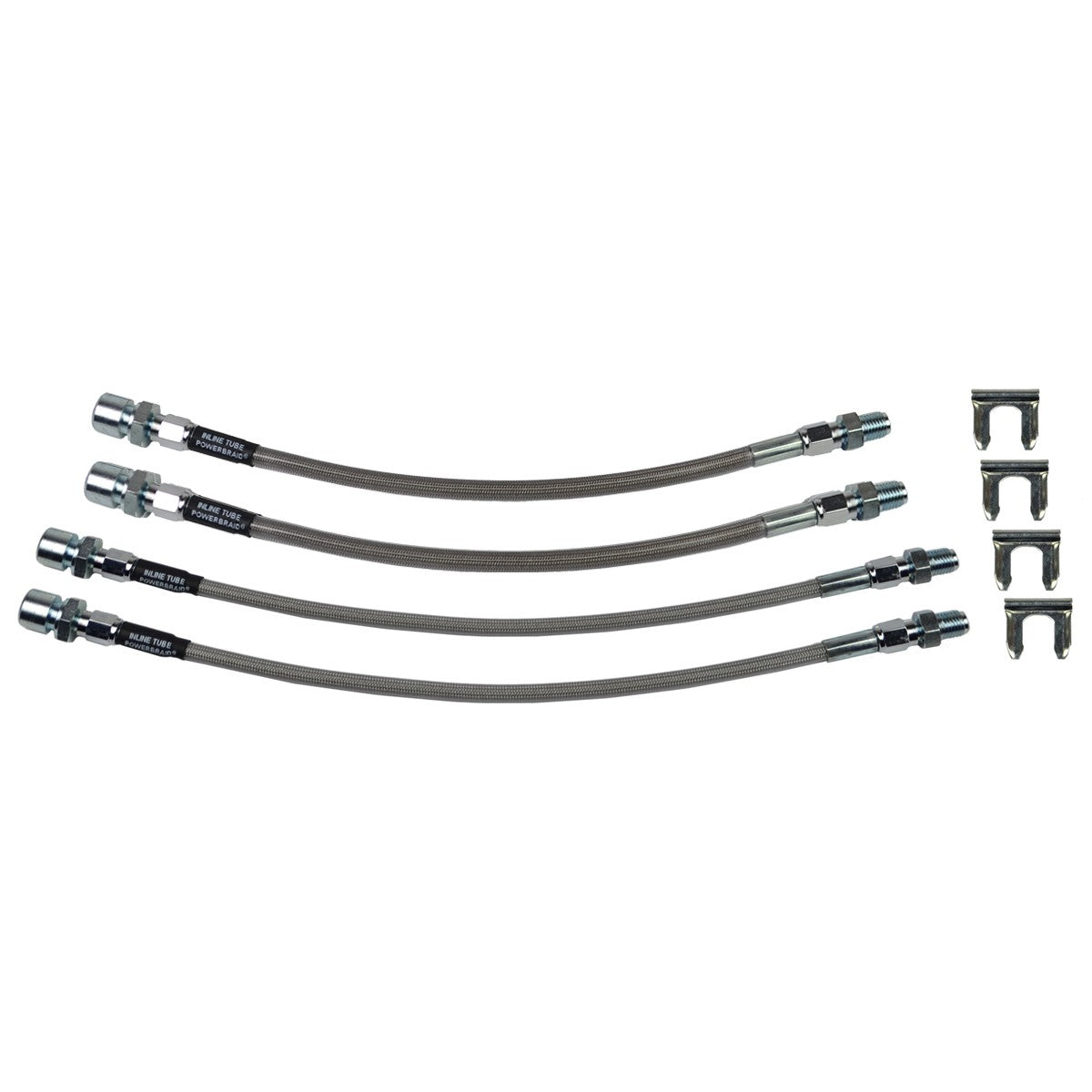 1963-82 Chevrolet Corvette Stainless Braided Brake Hose Kit 4pc