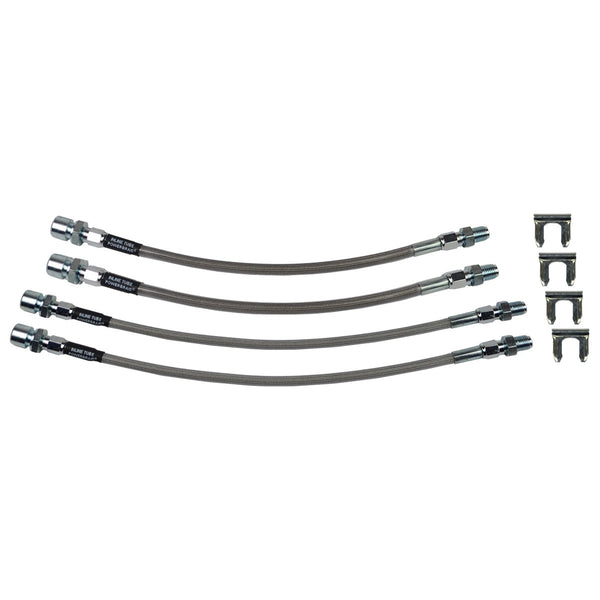1963-82 Chevrolet Corvette Stainless Braided Brake Hose Kit 4pc