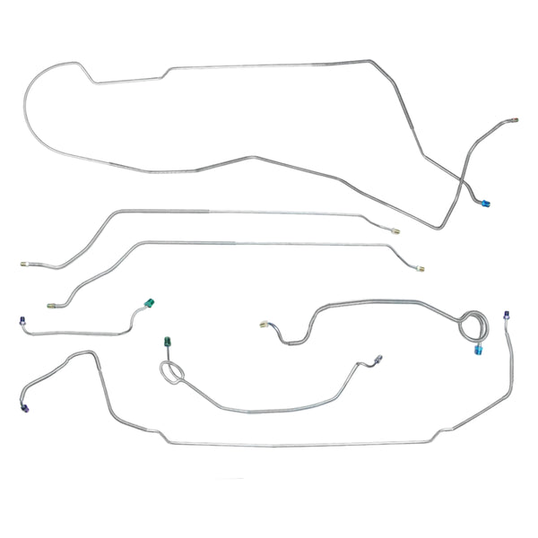 1961-63 Chevrolet Corvair Rampside/Loadside/Corvan/Greenbrier Model 95 Drum Brake Line Kit 7pc, OE Steel