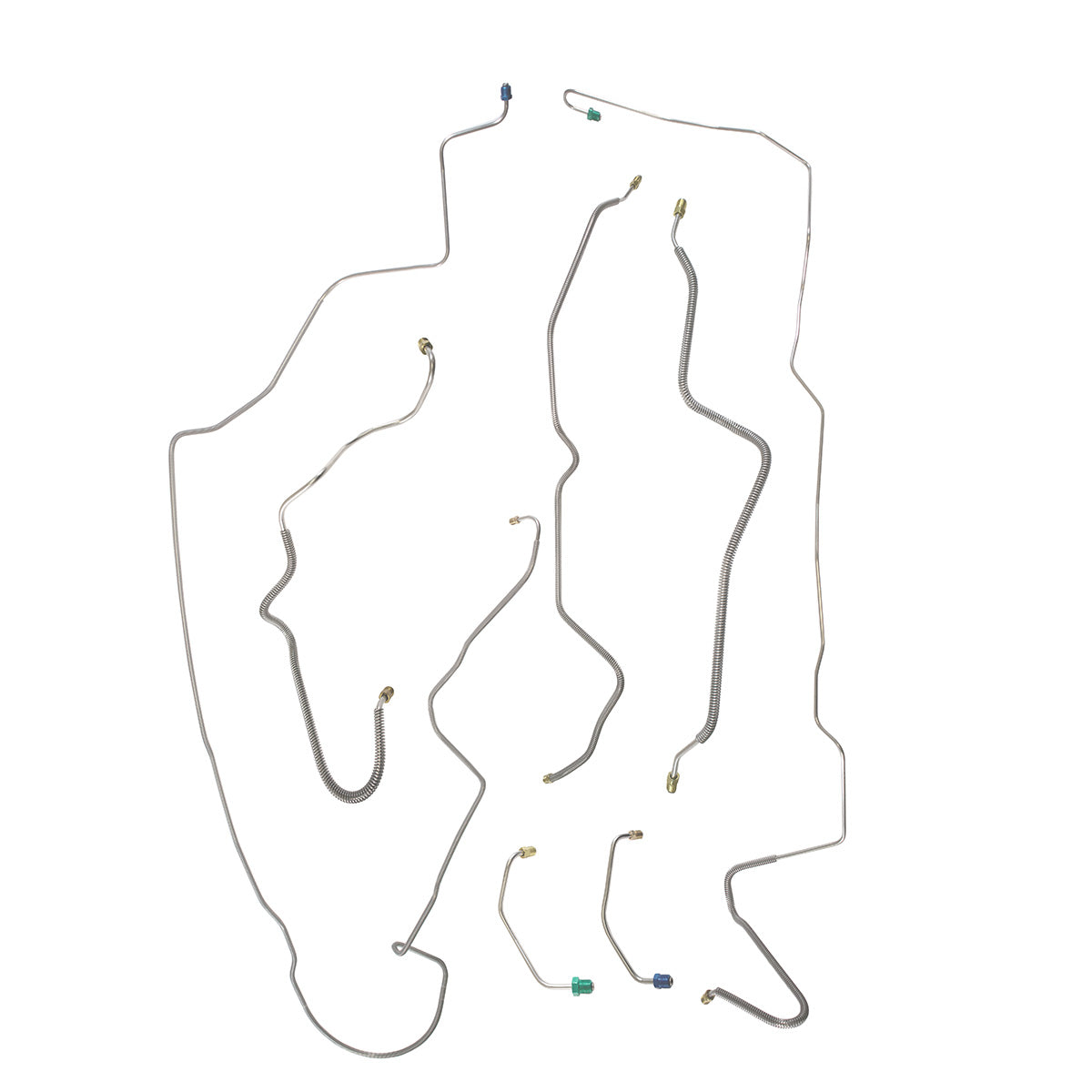 1976 Chevrolet Cosworth Vega (Only) Manual Disc Brake Line Kit 7pc, OE Steel