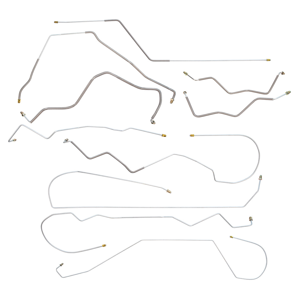 1995-99 Chevrolet Pontiac Cavalier Sunfire w/ABS w/o TC Complete Brake Line Kit 10pc, OE Steel