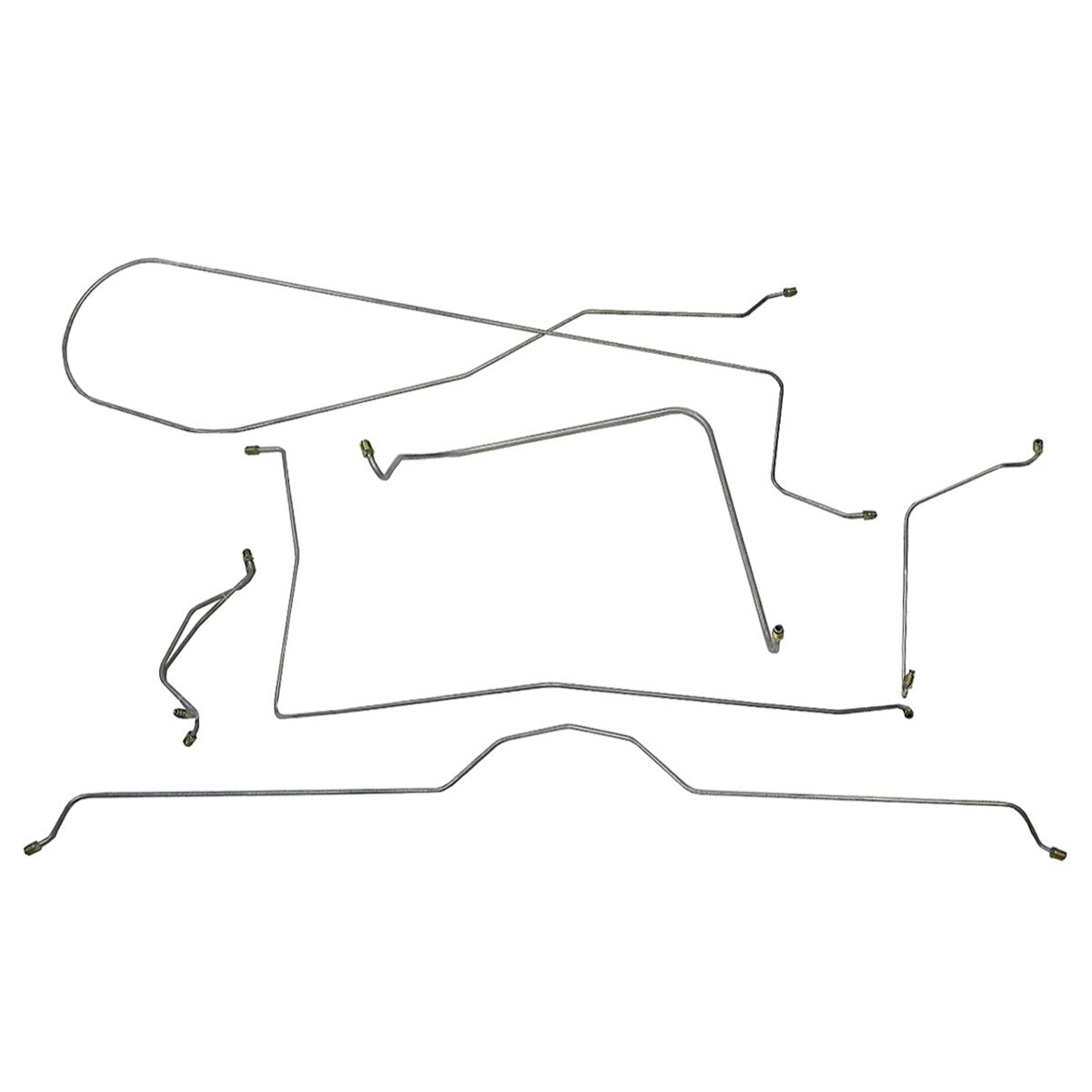 1963-64 Chevrolet Corvette Manual Drum Brake Line Kit 7pc, OE Steel