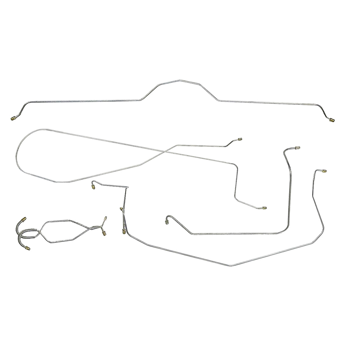 1965 Chevrolet Corvette Manual Brake Complete Brake Line Kit 7pc, OE steel