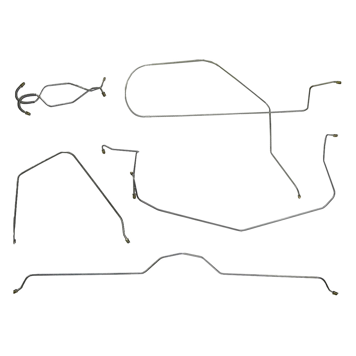 1965 Chevrolet Corvette Power Brake Complete Brake Line Kit 7pc, OE Steel