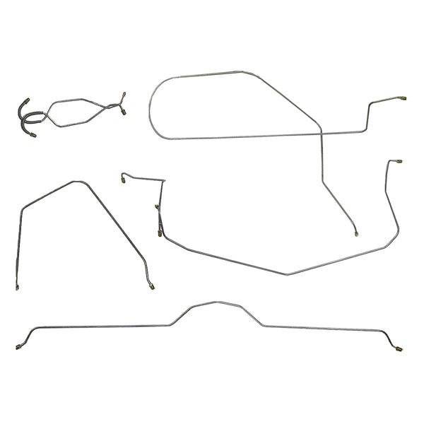 1965 Chevrolet Corvette Power Brake Complete Brake Line Kit 7pc, OE Steel