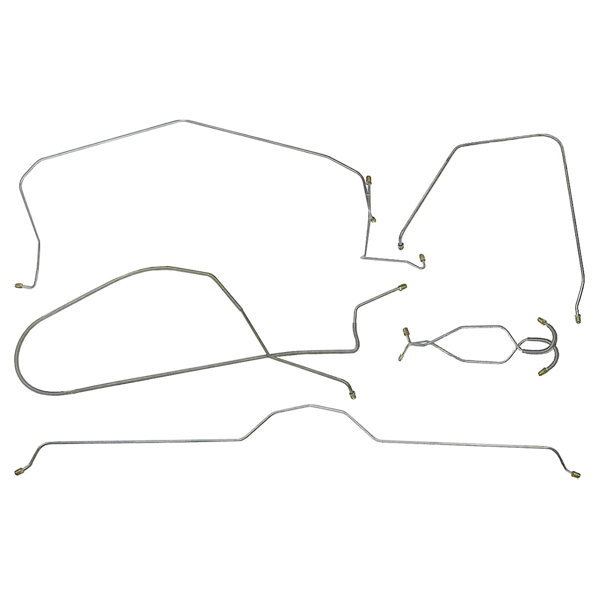 1966 Chevrolet Corvette Power Brake Complete Brake Line Kit 7pc, OE Steel